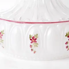 Aladdin Amethyst Lincoln Drape Table Oil Lamp with Rose Shade and Brass Trim, Classic Vintage Design and Bright Illumination