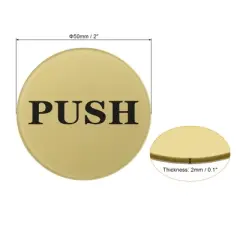Unique Bargains Round Acrylic Self-Adhesive Decor Home Business Push Pull Door Sign 4 Pcs