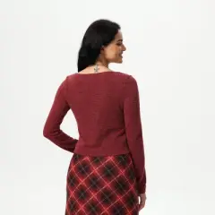 Women's Knit Button-Front Cardigan - Wild Fable&trade; Dark Red