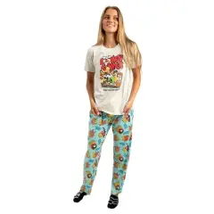Looney Tunes Adult Juniors Sleepwear Set with Short Sleeve Tee and Sleep Pants