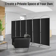 Costway 6 Panels Folding Privacy Screen 6 Ft Tall Fabric Privacy Screen for Home