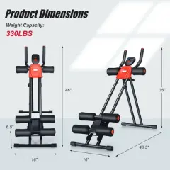 Costway Adjustable Foldable Core Abdominal Trainer AB Crunch Workout Machine W/Display