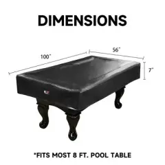 GSE 8' Billiard Table Covers, Heavy Duty Leatherette Pool Table Cover, Waterproof & Tearproof