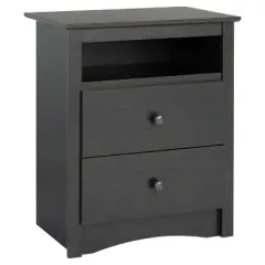 2 Drawer Nightstand Vintage Black - Prepac