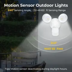 R.W.FLAME LED Flood Motion Sensor Outdoor Lights, 24W 1800LM 5000K IP54 Waterproof, 5 Lighting Modes, 4 Lighting Durations, 3 Detection Distances