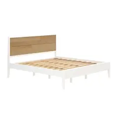 Plank+Beam Solid Wood Duo King Bedroom Set with 2 Nightstands, White/Birch