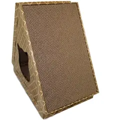 FurHaven Corrugated Tent Cat Scracter House with Catnip