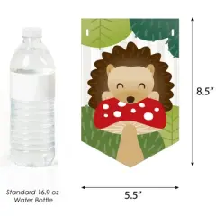 Big Dot of Happiness Forest Hedgehogs - Woodland Baby Shower Bunting Banner - Party Decorations - Welcome Baby