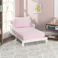 EVERYDAY KIDS 3 Piece Toddler Sheet Set - Soft Microfiber Toddler Bedding - Includes a Flat Sheet, a Fitted Sheet and a Pillowcase - Solid Pink