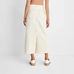 Women's Denim Midi Skirt - Future Collective&trade; with Reese Blutstein Ivory
