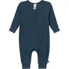Modern Moments by Gerber Baby Boys' 2-Pack Long Sleeve Footless Rompers, Blue