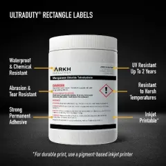 Avery UltraDuty GHS Labels, Waterproof, 1 x 2-5/8 Inch Rectangle Labels, for Use with Pigment Inkjet Printers