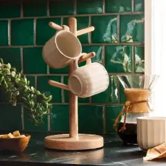 Wood Tree Mug Rack Brown - Threshold&trade;: Freestanding Kitchen Organizer, 15" Height, Spot Clean, 1.212 lbs