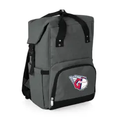 MLB Cleveland Guardians On The Go Roll-Top Cooler Backpack - Heathered Gray
