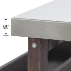 Outdoor Grill Table with Stainless Steel Top, Rolling Bar Cart & Storage Cabinet W/Internal Storage Rack, Farmhouse Rolling Bar Cart & Storage Cabinet