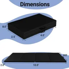 Gulches Folding Gym Mat with Carrying Handle for Protective Flooring in Mixed Martial Arts, Gymnastics, and Home Gyms, 2 Inch Thick