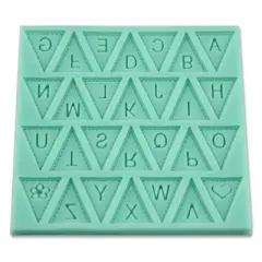 O'Creme Alphabet Triangle Silicone Fondant Mold - 4" x 4" - Green