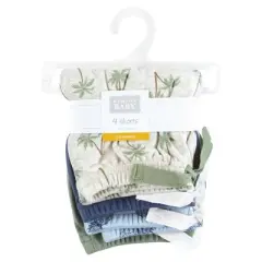 Hudson Baby Boy Shorts Bottoms 4-Pack, Palm Tree