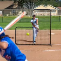 VEVOR L Screen Baseball for Batting Cage, 7x7 ft Baseball Softball Safety Screen, Body Protector Portable Batting Screen