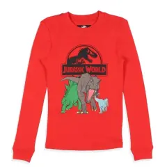 Jurassic World Boys' Movie Film Park Logo Icon Tight Fit Sleep Pajama Set Multicolored