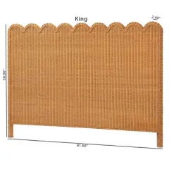 bali & pari Maritza Scalloped Rattan Pitrit Standalone Headboard