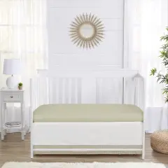 Sweet Jojo Designs Girl Baby Crib Bed Skirt Watercolor Floral Garden White and Taupe