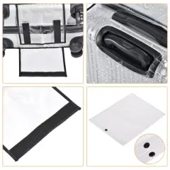 Unique Bargains PVC Waterproof Universal Suitcase Luggage Dust Cover with Fastener Transparent 1 Pc