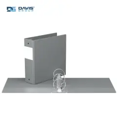 Premium Economy 3" Round Ring Binder 6pk Gray: Davis Group, Polypropylene, 600 Sheet Capacity, Hard Cover, 2 Pockets