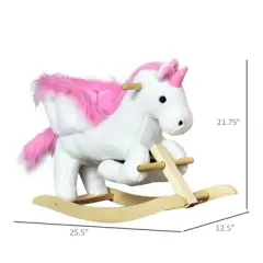 Cesicia Unicorn Baby Rocking Horse Toy for Kids with Lullaby Song, White