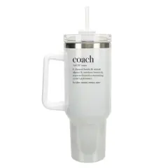 Elanze Designs Coach Character Builder Mentor Trainer 40 oz. Stainless Steel, Large Water Bottle Coffee Mug, Spill & Leak Resistant, Thermal Travel