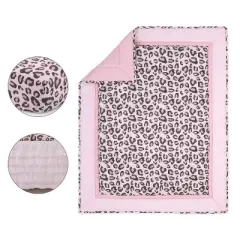 The Peanutshell Leopard Blush Baby Crib Bedding Set - Pink/Animal - 3pc