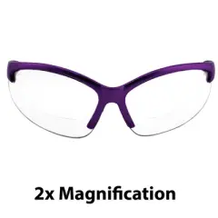 Global Vision Eyewear Contender Bifocal Safety Motorcycle Glasses with +2.0 Bifocal Clear Lenses