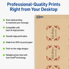 Avery Rounded Slot Tags, 1-1/2" x 2-1/2", Kraft Brown, 100 Total