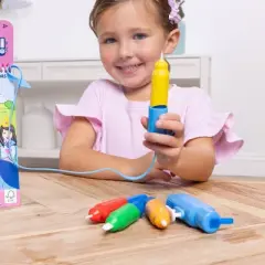 Melissa & Doug Water WOW! Pen Pack - 4 Color-with-Water Pens, Sprayer, Tether Cap: Washable Clear Ink Markers