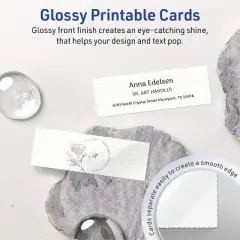 Avery Printable Rectangle Mini Business Cards with Sure Feed Technology, 1" x 3", Glossy White Cardstock, Print-to-the-Edge, Laser/Inkjet, 160 Total