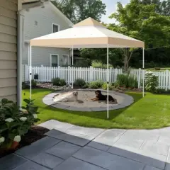 Yescom 8x8Ft 2-Tier Gazebo Top Replacement UV30+ for 2 Tier Outdoor Patio Canopy Cover Party Backyard Garden Sand+Ivory Beige+White