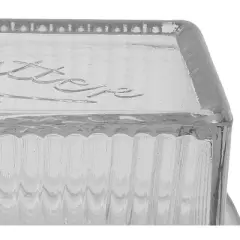 Storied Home Clear Pressed Glass Butter Dish with Lid