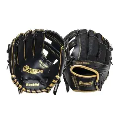Franklin Sports 9.5" Black/Gold Mesh Batting Glove With Ball - Left Hand Thrower