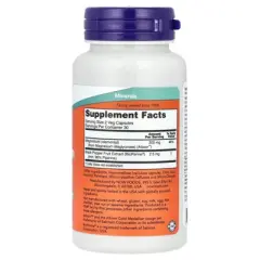 NOW Foods Magnesium Glycinate With BioPerine&reg;, 60 Veg Capsules