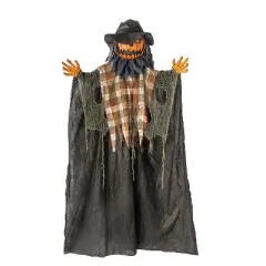 ATC 6 Ft. Animated Hanging Checkered Shirt Pumpkin Man Halloween Decoration