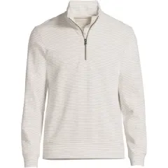 Lands' End Men's Long Sleeve Slub Quarter Zip