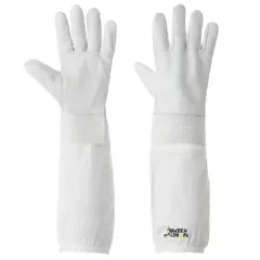 Honey Keeper Beekeeping Gloves - Goatskin Leather with Ventilated Canvas Sleeve and Elastic Cuff