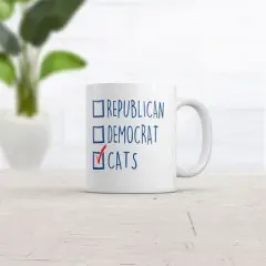 Crazy Dog I Voted Cats Funny Crazy Political Cat Lover Coffee Ceramic Drinking Mug  - 11oz