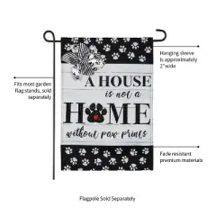 Evergreen Paw Prints Garden Burlap Flag 12.5 x 18 Inches Indoor Outdoor Decor