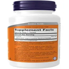 Lysine 500mg by Now Foods  -  100 Tablet