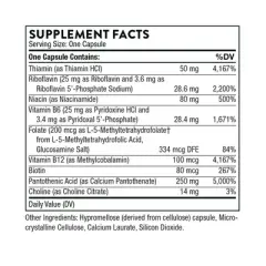 THORNE Stress B-Complex - Vitamins B2, B6, B12, and Folate in Highly-Absorbable and Active Forms - Extra Vitamin B5 for Adrenal Support* - 60 Capsules