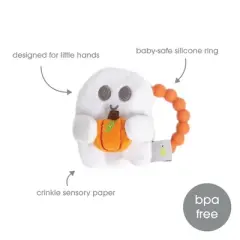 Pearhead Ghost Halloween Crinkle Teether Baby Toy - 0m+