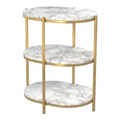 Crail Faux Marble Top Side Table - miBasics