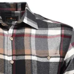 Falcon Bay Mens Soft Yarn Dyed Point Collar Flannel Shirt