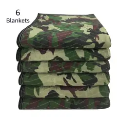 UBMOVE  Pack of 6 Camouflage Moving Blankets 65 lbs/doz